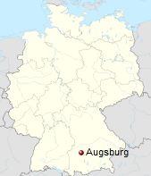 موقعیت شهر آگزبورگ در کشور آلمان