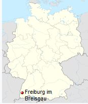 موقعیت شهر فرایبورگ در کشور آلمان