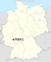موقعیت شهر ماینتس در کشور آلمان