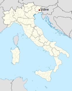 موقعیت مکانی شهر اودینه در کشور ایتالیا