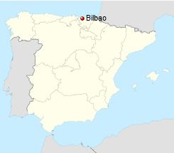 موقعیت مکانی شهر بیلبائودر کشور اسپانیا