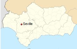 موقعیت مکانی شهر سویا در کشور اسپانیا
