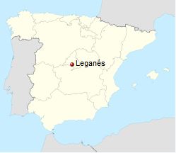 موقعیت مکانی شهر لگانس در کشور اسپانیا