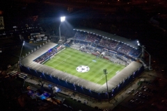 نمای هوایی از استادیوم دوسن آرنا ویکتوریا پلژن در لیگ قهرمانان اروپا