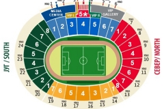 نقشه صندلی های بلیط فروشی در استادیوم راجکو متیک - ستاره سرخ بلگراد