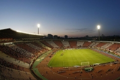 نمایی طولی از استادیوم راجکو متیک - ستاره سرخ بلگراد