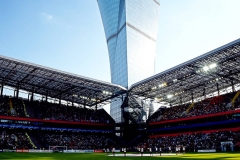 نمایی زیبا از استادیوم وی ایی بی آرنا زسکا مسکو و برج چسبیده به آن