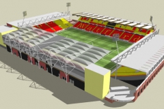 طرح استادیوم ویکاریج رود واتفورد  در بازسازی جدید